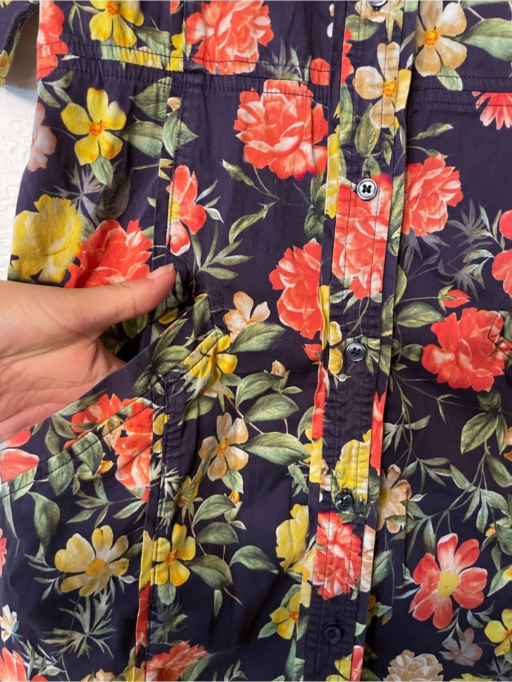 Marissa Webb Navy Tie-Waist Mini Multi Floral Printed Puff Sleeve Dress Size 10 - Picture 6 of 10